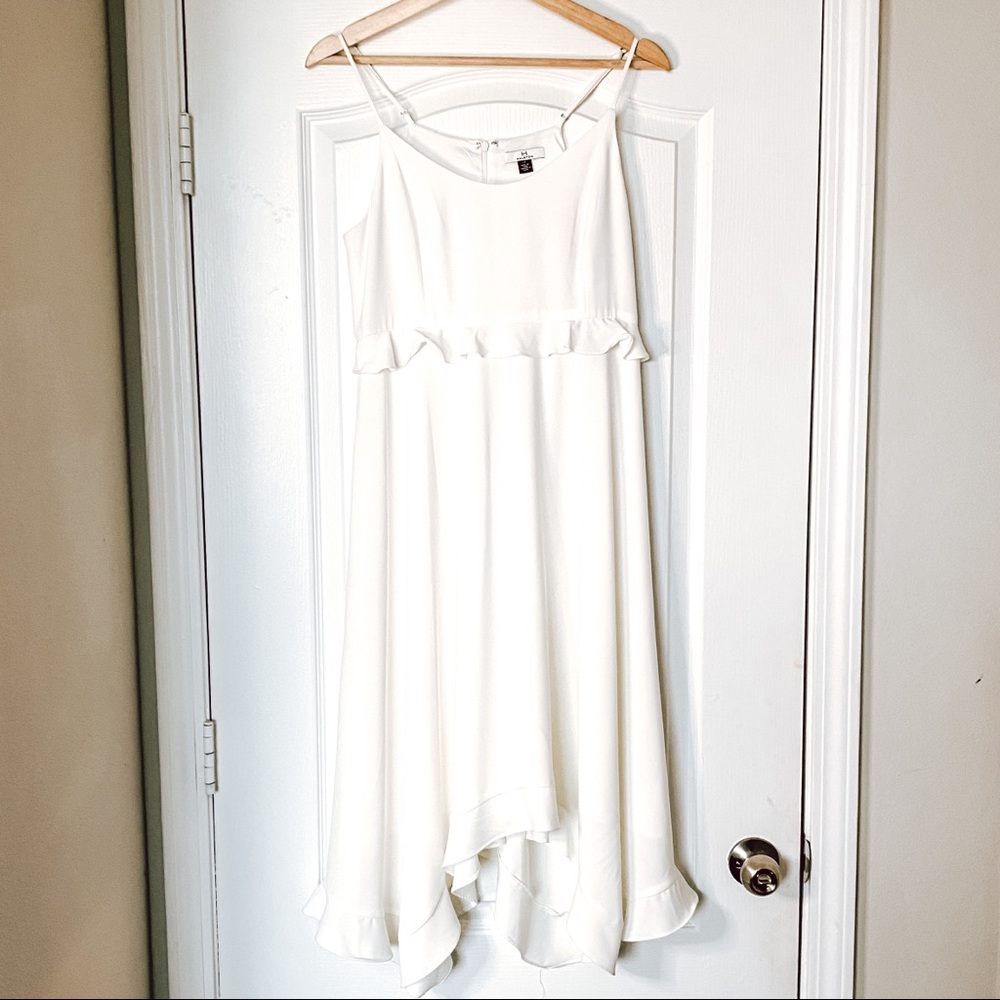 Beautiful Crisp White Asymmetrical Cocktail Dress